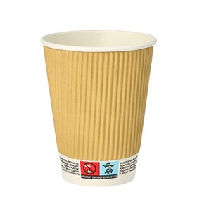 Drinkbekers Karton Pure 0,3 l Ø 9cm x 11cm Ripple Wall