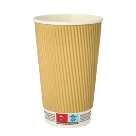 Drinkbekers Karton Pure 0,4 l Ø 9cm x 13,7cm Ripple Wall - Horecavoordeel.com