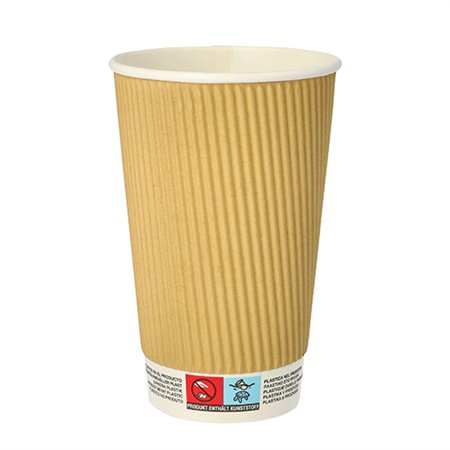 Drinkbekers Karton Pure 0,4 l Ø 9cm x 13,7cm Ripple Wall - Horecavoordeel.com