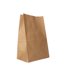 Blokbodemzakken kraftpapier 29,5cm x 19cm x 12cm Bruin - Horecavoordeel.com