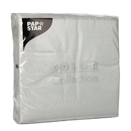 Servetten 1-laags 1/4 vouw 33cm x 33cm lichtgrijs