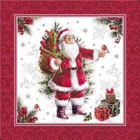 Servetten 3-laags 1/4 vouw 40cm x 40cm HoHoHo