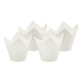 Bakvormpjes Ø 5cm x 8,5cm Wit Tulip