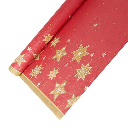 Tafelkleed Papier 6 m x 1,2 m Rood Just Stars - Horecavoordeel.com