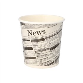 Snackbekers Karton To Go rond 470ml Ø 9,9cm x 9,9cm Newsprint