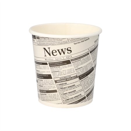 Snackbekers Karton To Go rond 470ml Ø 9,9cm x 9,9cm Newsprint