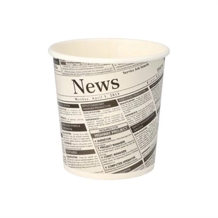 Snackbekers Karton To Go rond 470ml Ø 9,9cm x 9,9cm Newsprint