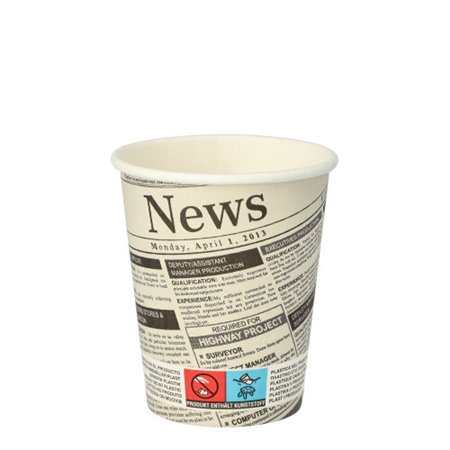 Drinkbekers Karton To Go 0,2 l Ø 8cm x 9,2cm Newsprint