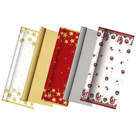 Tafelkleed Papier 6 m x 1,2 m christmas designs met beschermingslaag