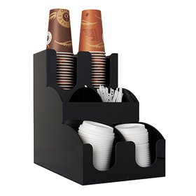 Organizer voor koffiebekers en -deksels To Go 31cm x 30,5cm x 21cm Zwart