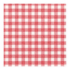 Servetten ROYAL Collection 1/4 vouw 40cm x 40cm Rood Vichy Karo