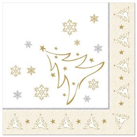 Servetten ROYAL Collection 1/4 vouw 40cm x 40cm Goud X-Mas Elegance