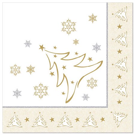 Servetten ROYAL Collection 1/4 vouw 40cm x 40cm Goud X-Mas Elegance