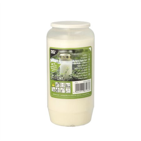 Olielicht T6 100 % plantaardig vet Ø 7cm x 14cm Wit transparante houder