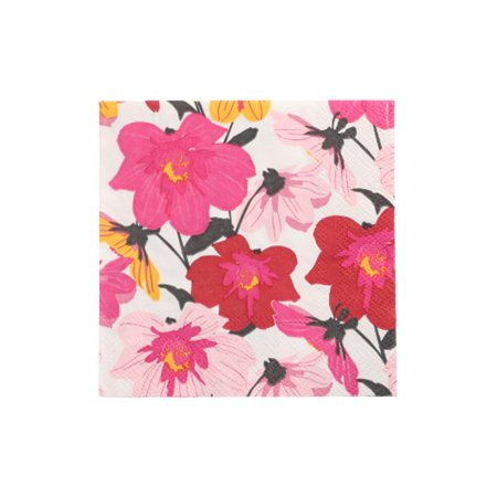 Servetten 3-laags 1/4 vouw 25cm x 25cm Blomster
