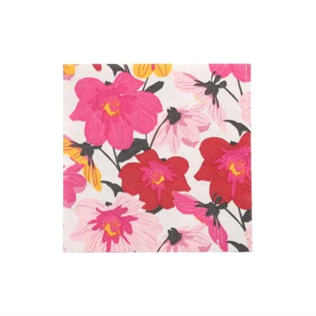 Servetten 3-laags 1/4 vouw 25cm x 25cm Blomster