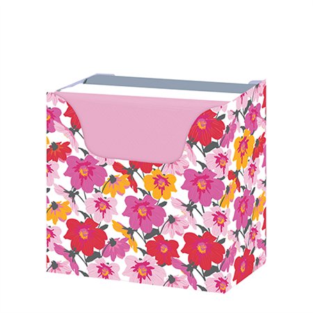 Servetten 1-laags 1/4 vouw 24cm x 24cm Blomster in buffetbox