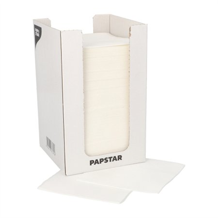 Servetten 2-laags PUNTO 1/4 vouw 20cm x 20cm Wit micro reliëf in buffetbox