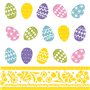 Servetten 3-laags 1/4 vouw 33cm x 33cm Coloured Eggs - Horecavoordeel.com