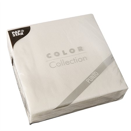 Servetten 2-laags PUNTO 1/4 vouw 38cm x 38cm Wit micro reliëf - Horecavoordeel.com
