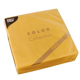 Servetten 2-laags PUNTO 1/4 vouw 38cm x 38cm Geel micro reliëf - Horecavoordeel.com