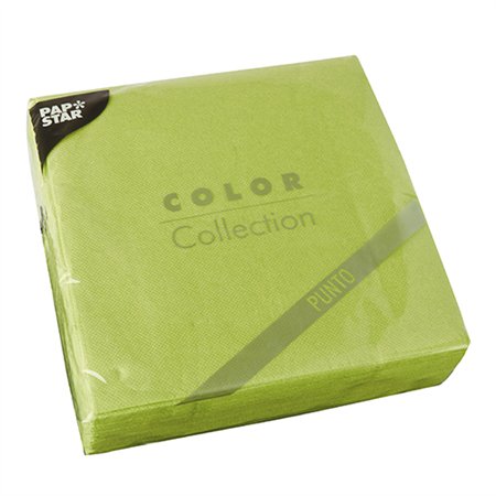 Servetten 2-laags PUNTO 1/4 vouw 38cm x 38cm Lime micro reliëf - Horecavoordeel.com