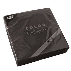 Servetten 2-laags PUNTO 1/4 vouw 38cm x 38cm Zwart micro reliëf