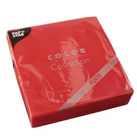 Servetten 2-laags PUNTO 1/4 vouw 38cm x 38cm Rood micro reliëf - Horecavoordeel.com