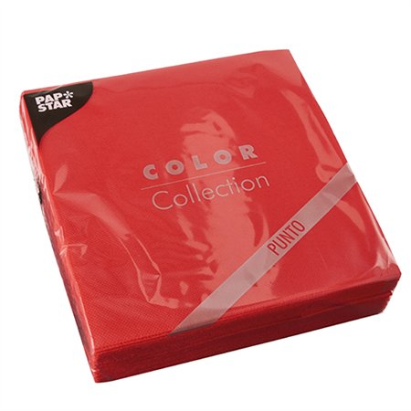 Servetten 2-laags PUNTO 1/4 vouw 38cm x 38cm Rood micro reliëf
