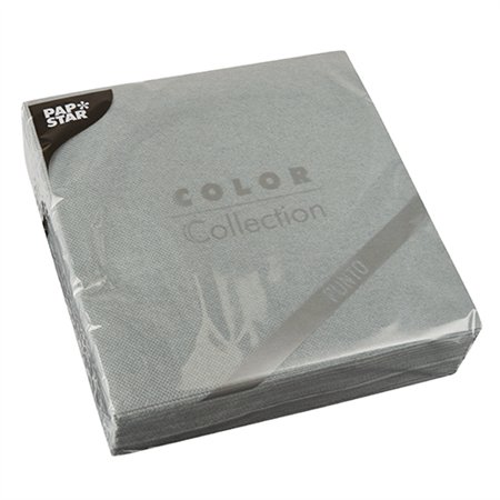 Servetten 2-laags PUNTO 1/4 vouw 38cm x 38cm Grijs micro reliëf - Horecavoordeel.com