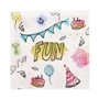Servetten 3-laags 1/4 vouw 33cm x 33cm Fun