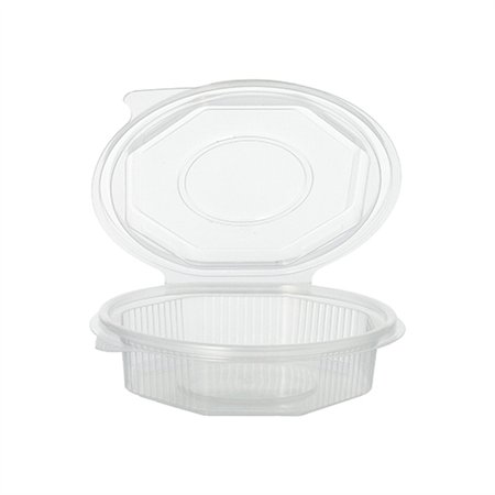Saladebakken met vaste deksel PP achthoekig 250ml 2,8cm x 11cm x 11cm Transparant