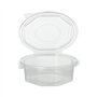 Saladebakken met vaste deksel PP achthoekig 375ml 4,2cm x 11cm x 11cm Transparant