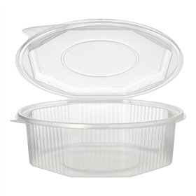 Saladebakken met vaste deksel PP achthoekig 1,5 l 5,9cm x 18cm x 18cm Transparant