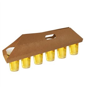 Draagtray Karton 12cm x 9,5cm x 62cm Bruin voor 6 bekers