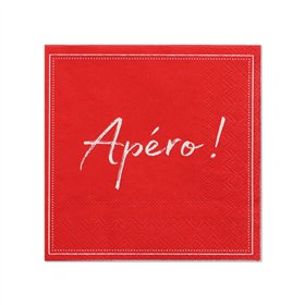 Servetten 3-laags 1/4 vouw 25cm x 25cm Rood Apero - Horecavoordeel.com
