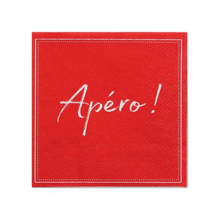 Servetten 3-laags 1/4 vouw 25cm x 25cm Rood Apero - Horecavoordeel.com