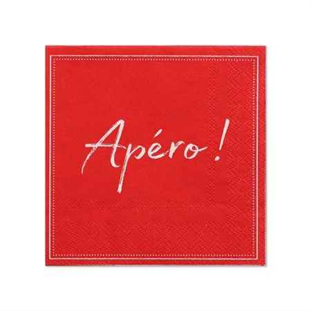 Servetten 3-laags 1/4 vouw 25cm x 25cm Rood Apero - Horecavoordeel.com