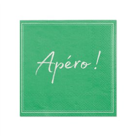 Servetten 3-laags 1/4 vouw 25cm x 25cm Groen Apero - Horecavoordeel.com