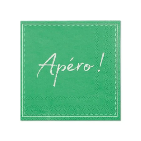 Servetten 3-laags 1/4 vouw 25cm x 25cm Groen Apero - Horecavoordeel.com