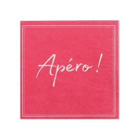 Servetten 3-laags 1/4 vouw 25cm x 25cm Fuchsia Apero