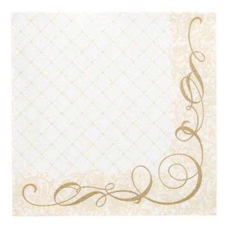Servetten ROYAL Collection 1/4 vouw 40cm x 40cm Goud Megan - Horecavoordeel.com