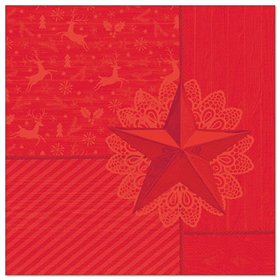 Servetten ROYAL Collection 1/4 vouw 40cm x 40cm Rood Rising Star