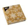 Servetten 3-laags 1/4 vouw 25cm x 25cm goud Snöstjärnor