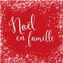 Servetten 3-laags 1/4 vouw 33cm x 33cm Rood Noel en Famille - Horecavoordeel.com