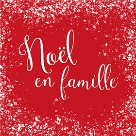 Servetten 3-laags 1/4 vouw 33cm x 33cm Rood Noel en Famille