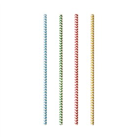 Drinkrietjes Papier Ø 6mm x 20cm kleuren assortiment Zig Zag