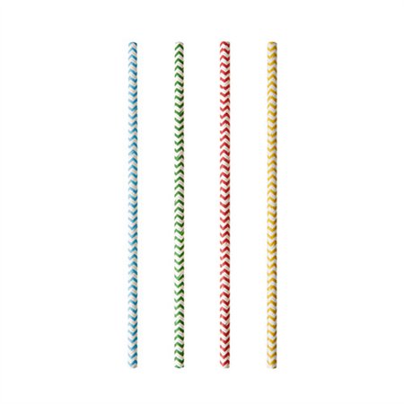 Drinkrietjes Papier Ø 6mm x 20cm kleuren assortiment Zig Zag