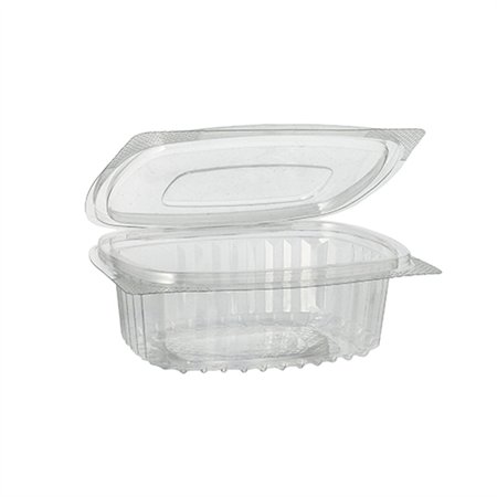 Saladebakken met deksels R-PET ovaal 250ml 4,3cm x 10,6cm x 13,3cm Transparant