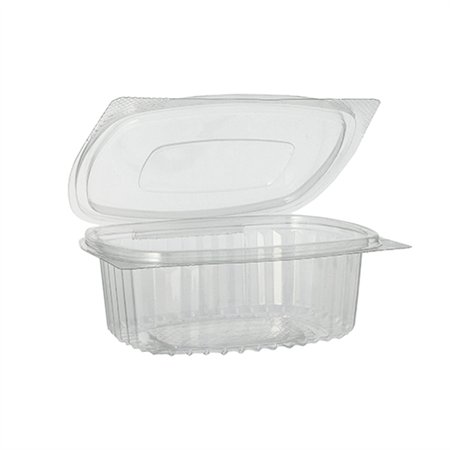 Saladebakken met deksels R-PET ovaal 375ml 5cm x 11,5cm x 14,4cm Transparant